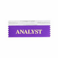 Analyst Award Ribbon w/ Gold Foil Imprint (4"x1 5/8")
